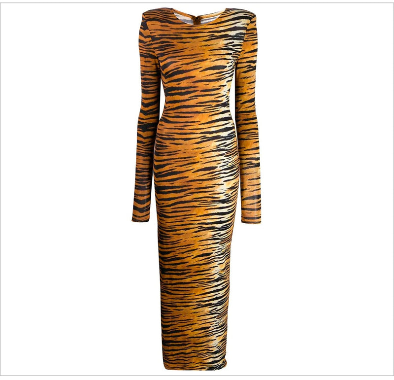 Kylie Tiger Midi Dress - UnderStated Boutique